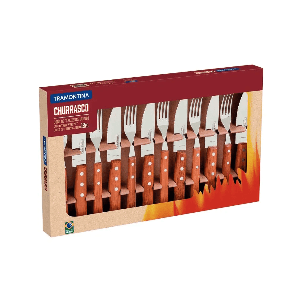 JUEGO DE ASADO TRAMONTINA 12PZAS JUMBO DYNAMIC BLISTER 22399/042 10402
