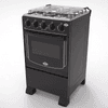 COCINA TOKYO DALLAS 4H NEGRO MESA INOX TAPA VIDRIO HORNO LIMPIA FACIL T2548