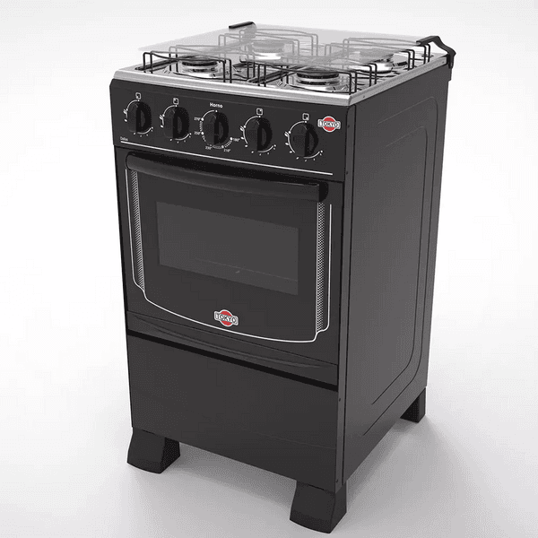 COCINA TOKYO DALLAS 4H NEGRO MESA INOX TAPA VIDRIO HORNO LIMPIA FACIL T2548