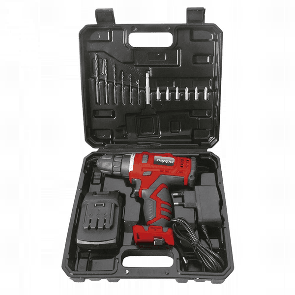 COMBO NAPPO KIT DE TALADRO INALAMBRICO NHK-054 + KIT DE HERRAMIENTAS NHK-053
