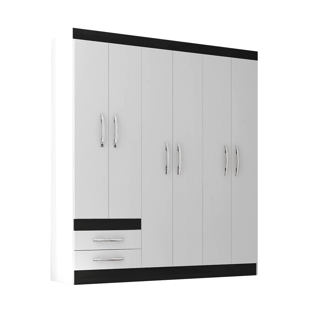 ROPERO RECIFE 6P QUADRIFLEX COBRASA- BLANCO 11628