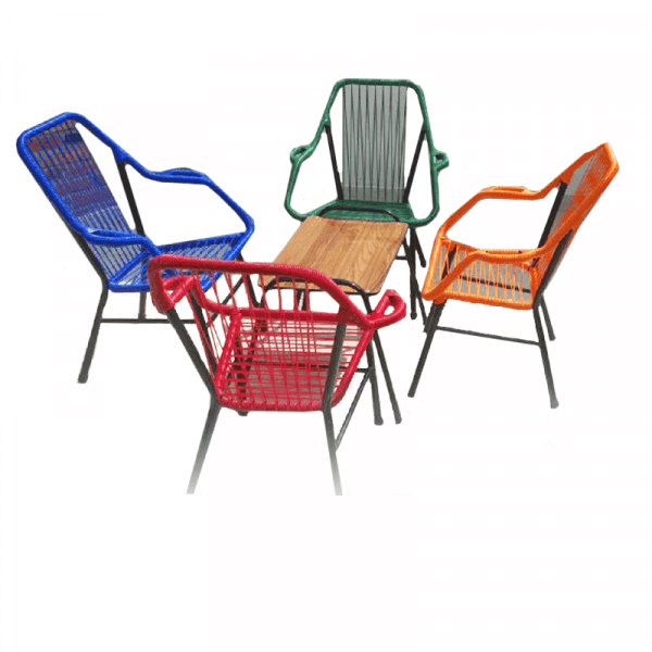 JUEGO DE SILLON C/CABLE MINI REPOSERA 4 SILLAS C/MESITA
