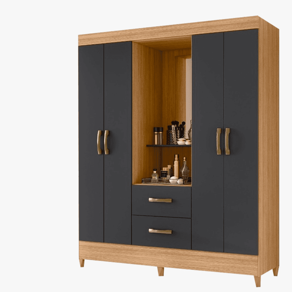 ROPERO CAPELINHA MOBI 4P NATURE TITANIO MOVELMAX 12849