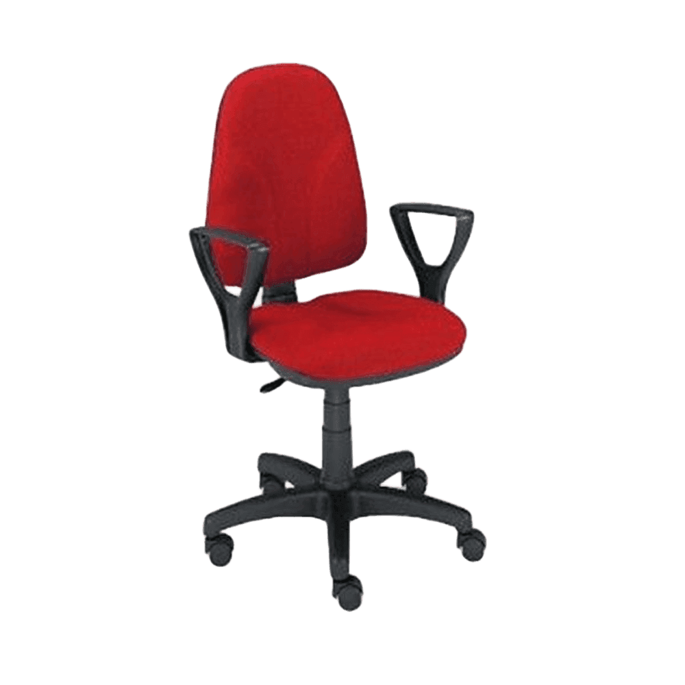SILLA GIRATORIA ROJA PATAS NEGRAS  STHE3206FR MECAL MUEBLES 13566