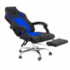 SILLA GAMER ZENSEI CON BASE CROMADA Y APOYAPIES NEGRO CON AZUL ZS012