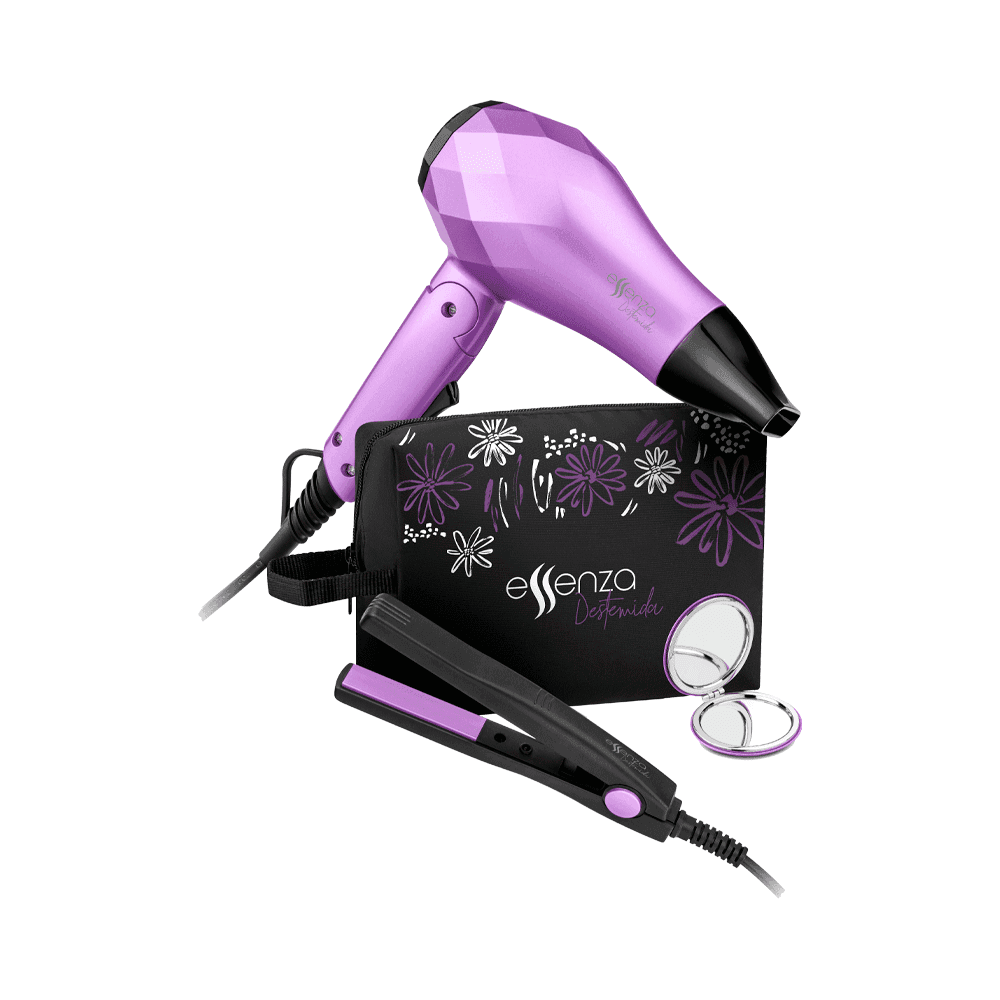 COMBO MINI SECADOR + MINI PLANCHITA P/VIAJE ESSENZA BIVOLT EB052 16818