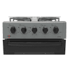 Cocina a gas tokyo 4h dallas mesa inox tapa de vidrio horno limpia facil silver