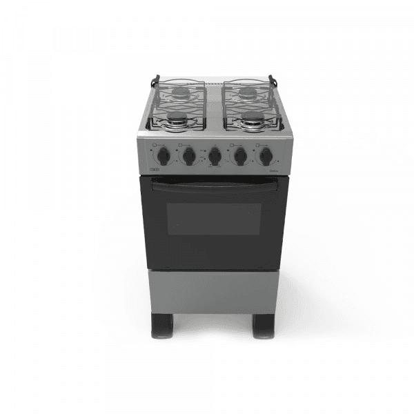 Cocina a gas tokyo 4h dallas mesa inox tapa de vidrio horno limpia facil silver