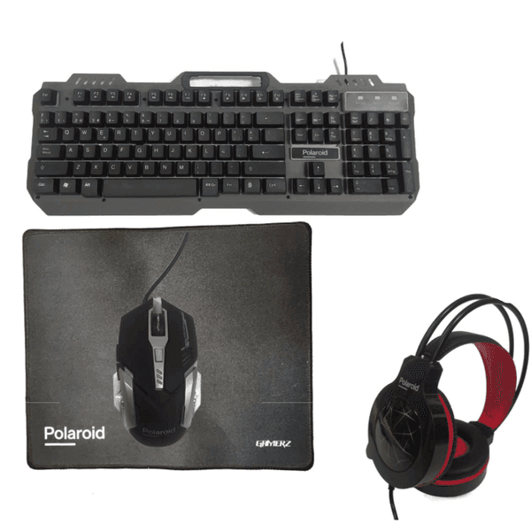 KIT POLAROID 4 EN 1 TECLADO +MOUSE+PAD+HEADSER