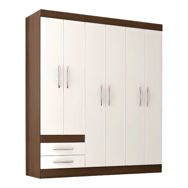 Ropero recife 6p amendoa off white Cobrasa