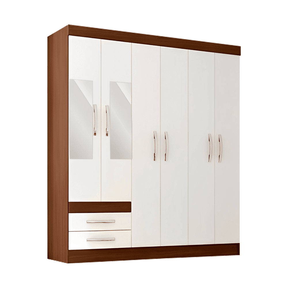 ROPERO RECIFE 6P AMENDOA OFF WHITE C/ESPEJO COBRASA 20818