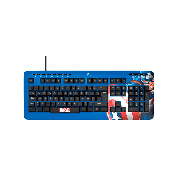 TECLADO XTECH USB CAPITAN AMERICA MULTIMEDIA XTK-M401CA AZUL