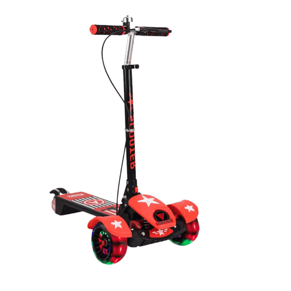 MONOPATIN SCOOTER KING ROJO C/ CASCO,ANTIFAZ,ESCUDO Y HOPPIE MOVELMAX