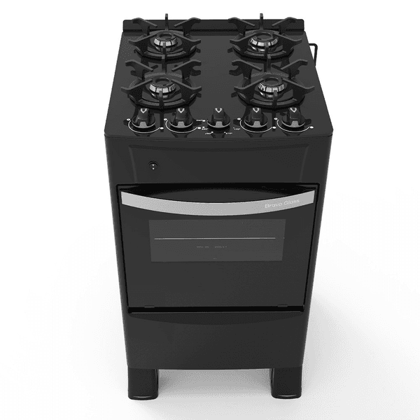 COCINA A GAS TOKYO 4H BRAVO GLASS NEGRO C/ENCENDIDO HORNO 50 LTS T2857