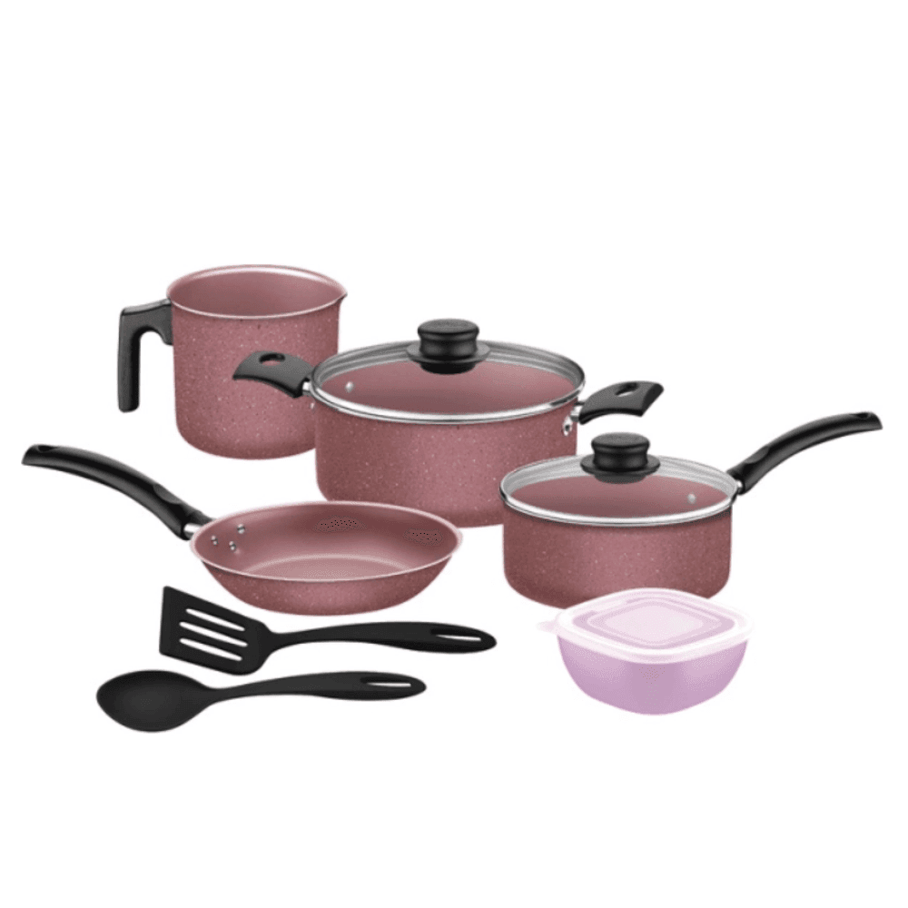 JUEGO DE OLLAS TRAMONTINA 7PZAS TURIM ROSA  527 T278999 22938