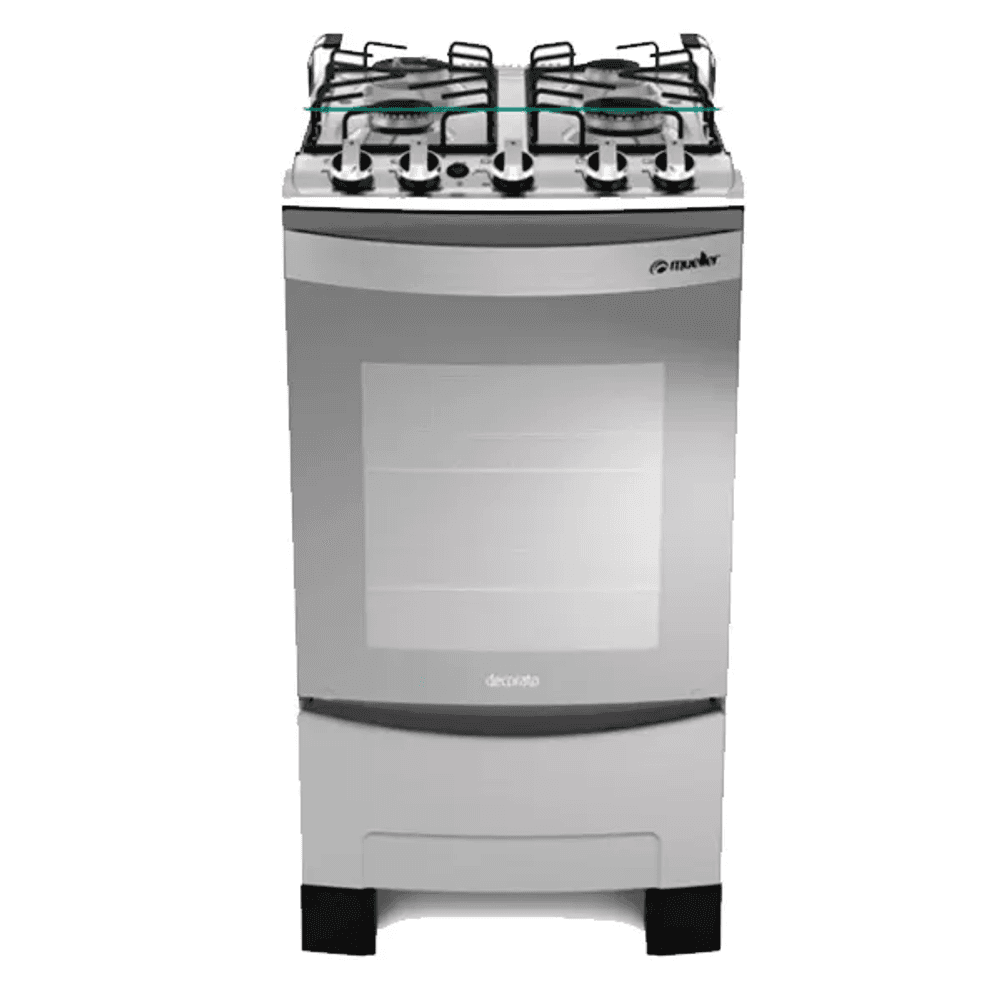 COCINA MUELLER CONVENCIONAL 4H DECORATO VETRO INOX REF 1618 2341