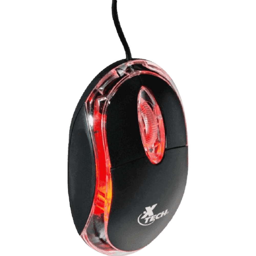 MOUSE XTECH USB XTM-195 1000DPI/3D 3 BOT C/LED ROJO/NEGRO 23411