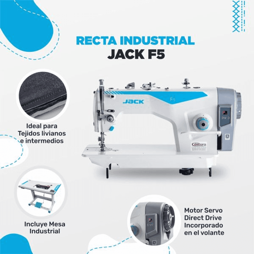 MAQUINA DE COSER JACK RECTA LIVIANA F5 REF 29656 23502