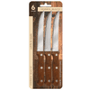 SET 6PZAS CUCHILLOS ASADO 1.2MM MANGO MADERA 241001
