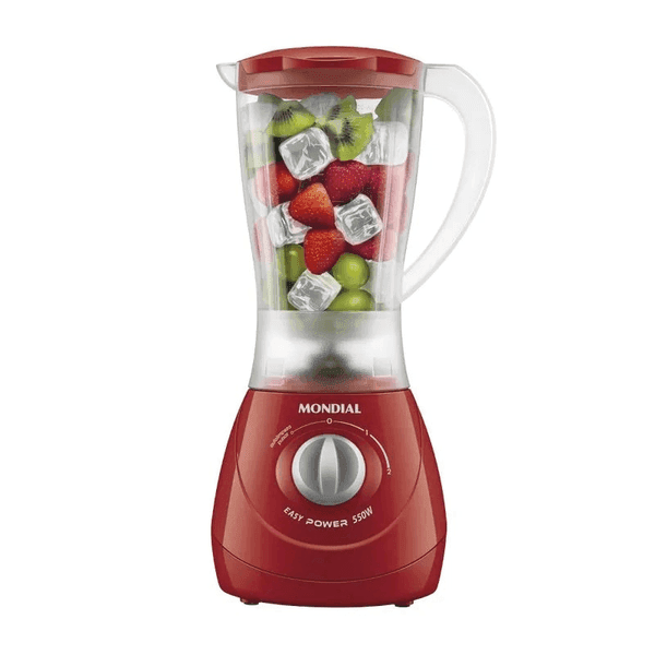 LICUADORA MONDIAL 1.5LTS EASY POWER RED JARRA PP INQUEBRAVEL 2VELOCIDADES L-550-R