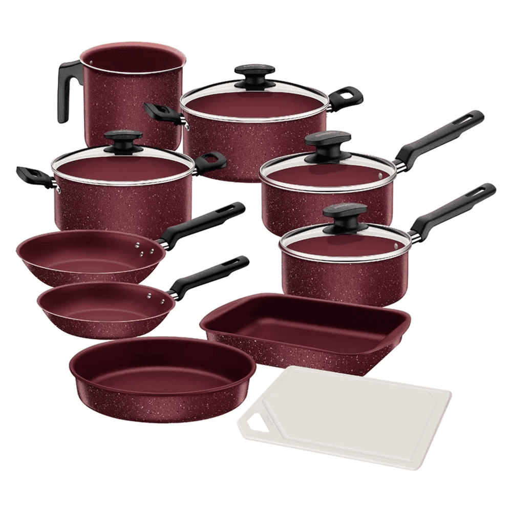 JUEGO DE OLLAS TRAMONTINA 10PZAS TURQUIA GRANITO BORDO 27899/426 26350