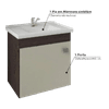 KIT DE BAÑO IRIS 100 CON ESPEJO 40X44CM C/ESTANTE CAFE/OFF WHITE MOVELMAX