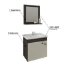 KIT DE BAÑO IRIS 100 CON ESPEJO 40X44CM C/ESTANTE CAFE/OFF WHITE MOVELMAX