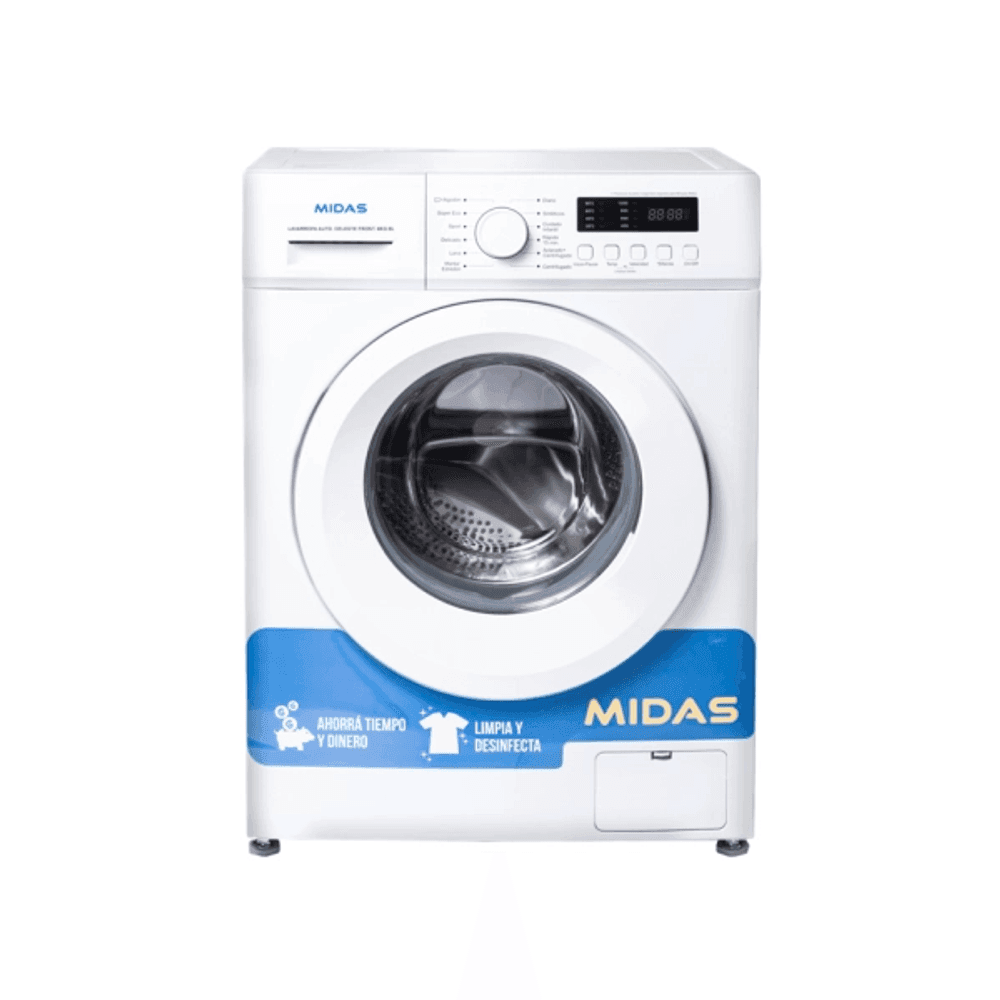 LAVARROPAS AUTOMATICA MIDAS CELESTE FRONTAL 6KG BLANCO 27640