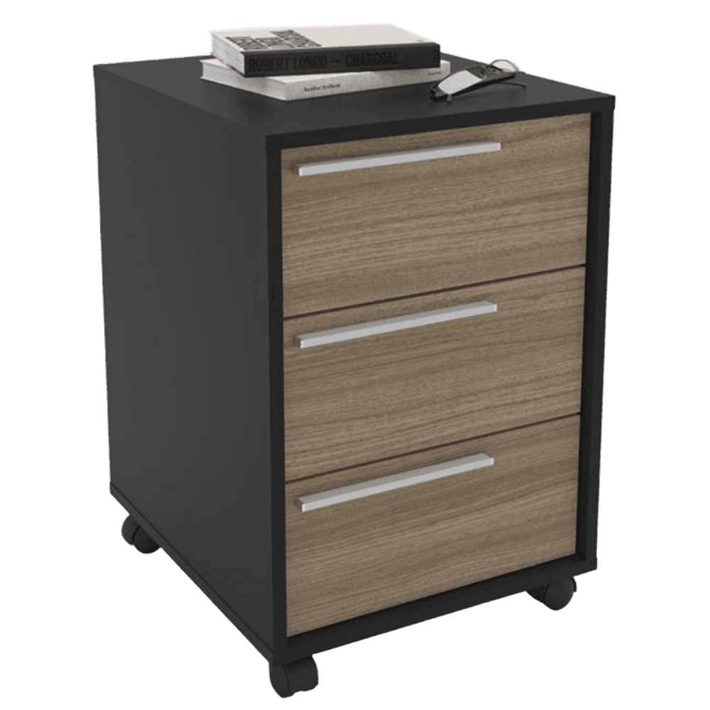 CAJONERA POLITORNO MAIA 3 CAJONES NEGRO/CASTAÑO 2487 28138