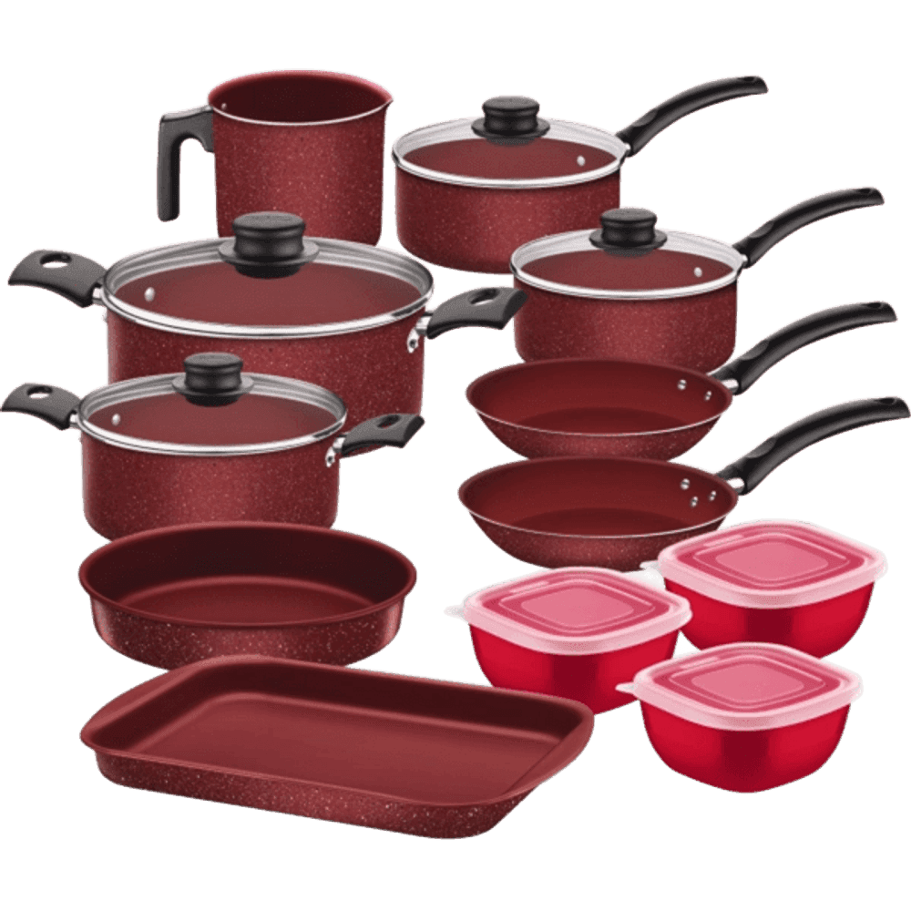 JUEGO DE OLLAS TRAMONTINA 12PIEZAS ROJO T27899V 490 28864