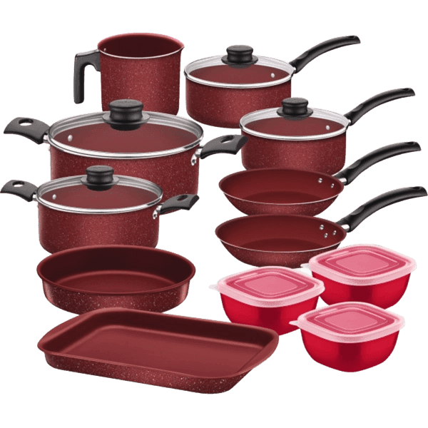 JUEGO DE OLLAS TRAMONTINA 12PIEZAS ROJO T27899V 490