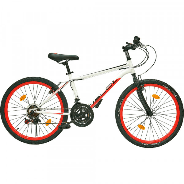 BICICLETA VELOZ ARO 24 VORTEX BLANCO/ROJO VZ18