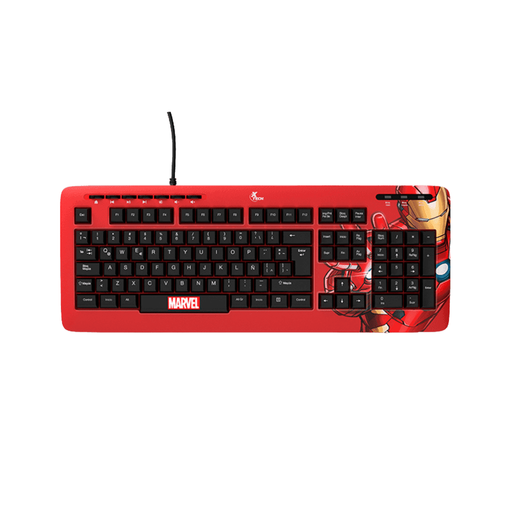 TECLADO XTECH USB XTK-M401IM IRON MAN ESP/ROJO/MULTIMEDIA PSJ 29285
