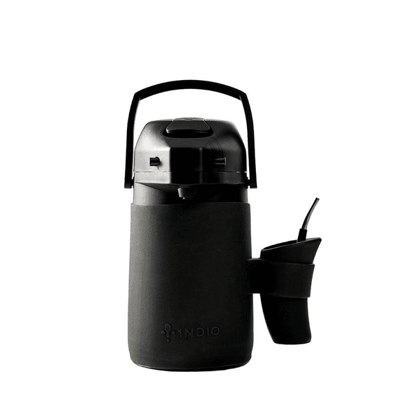 Termo indio skin 1.9l + guampa silicona  + bombilla de Acero negro 3248813