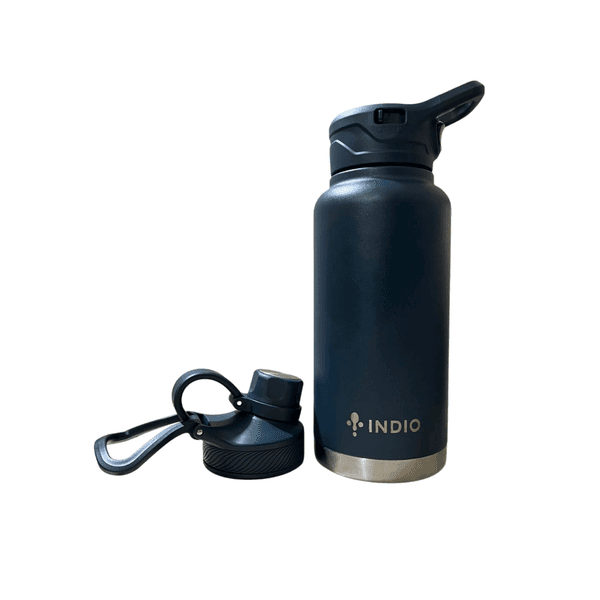 Hoppie indio 950ml Acero inox doble pared frio/calor s/silicona azul 3249384