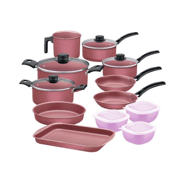 JUEGO DE OLLAS TRAMONTINA TURIM ROSA 12 PIEZAS C/POTES T27899W