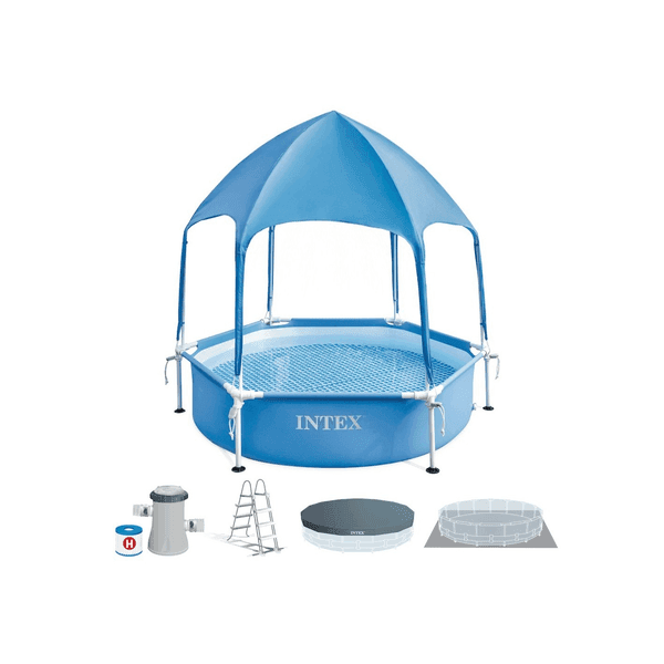 PISCINA HEXAGONAL CON TOLDO Y DIFUSOR DE AGUA 1,83M X 38CM DE 700 LITROS 6941057426037 I28209