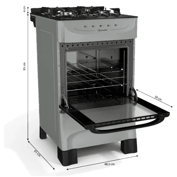COCINA MUELLER 4H FRATELLO VETRO TITANIO REF 2731/ MFV4BB