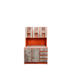 FIAMBRERA 3 CUERPOS 4CAJONES FORMICA C/VIDRIO COLOR GRIS IMPERIO