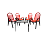 Juego de sillon tubular cinta cable color naranja