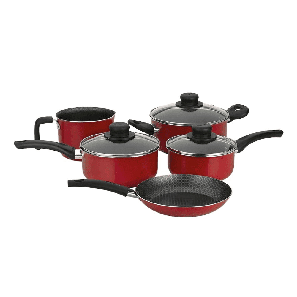 SET DE COCCIÓN GOURMET ROJO 5 PIEZAS MULTIFLON 40067 330804