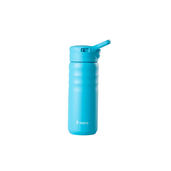 HOPPY ACERO INOX INDIO TAPA PUSH C/PICO 530ML- CELESTE