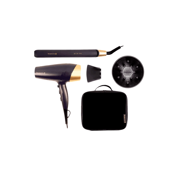 COMBO SECADOR + PLANCHITA CON ESTUCHE REMINGTON SAPHIRE LUXE S5805GP-220R