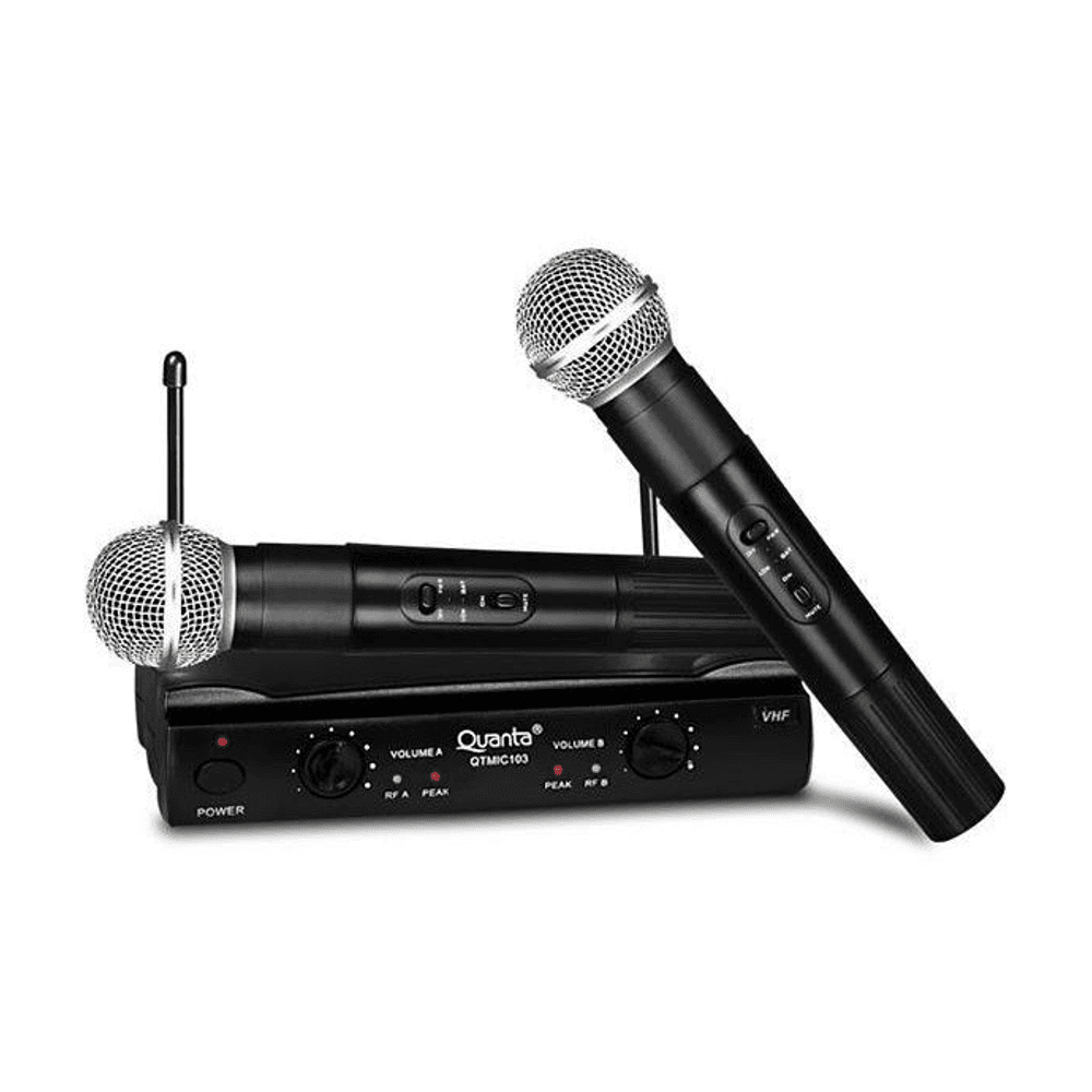 MICROFONO WIRELESS PROF.QUANTA QTMIC103 2MIC/BIVOLT/VHFØ 34190