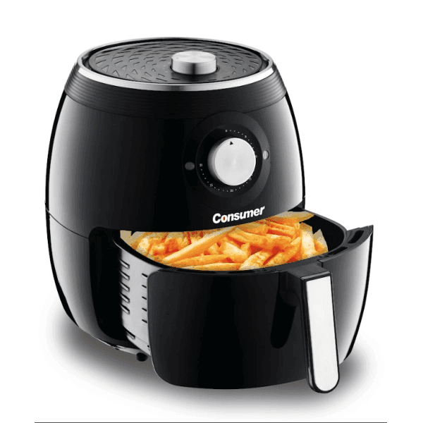 Freidora de aire air fryer 6,5lts consumer negro