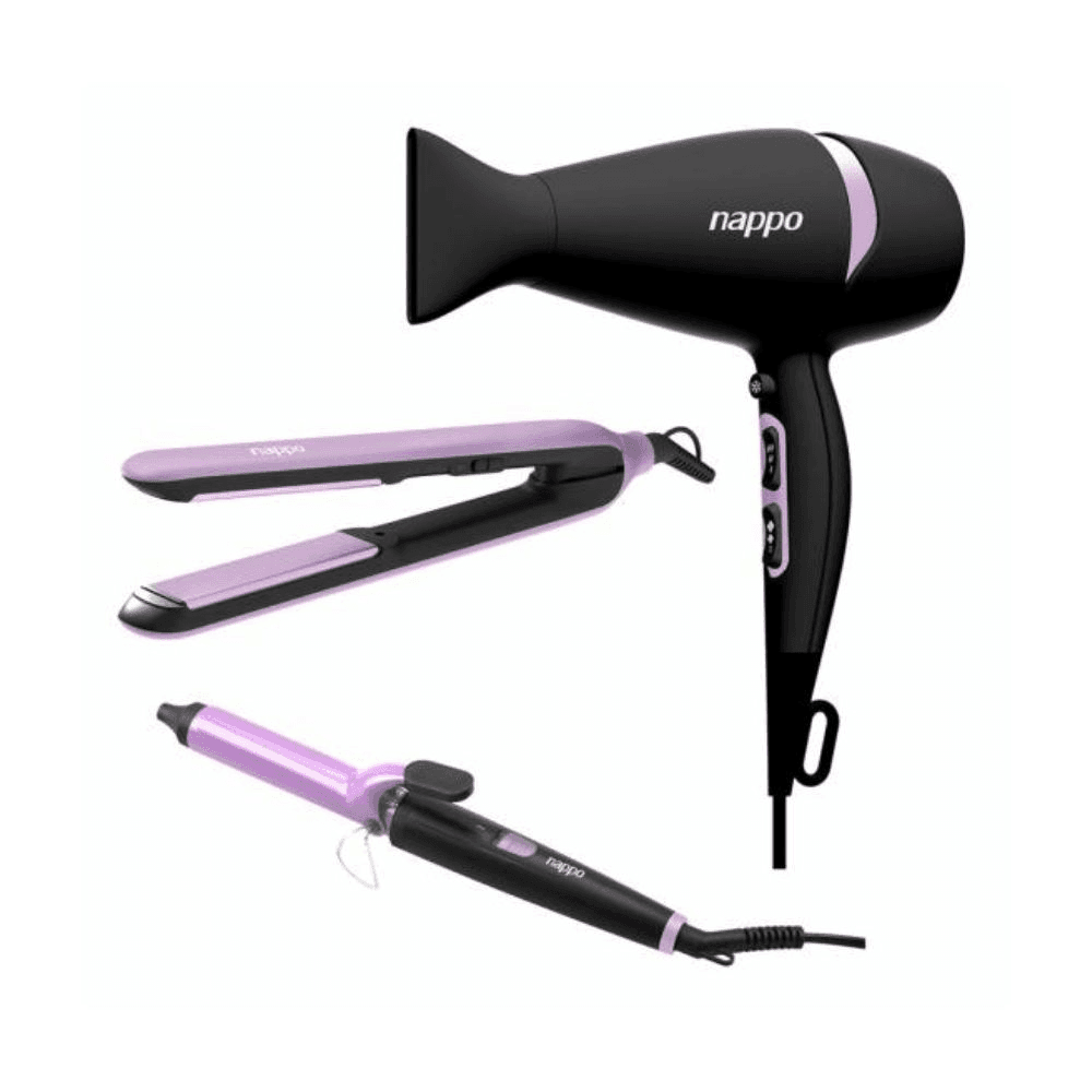 KIT 3 EN 1: SECADOR + PLANCHITA + BUCLERA NAPPO 34310
