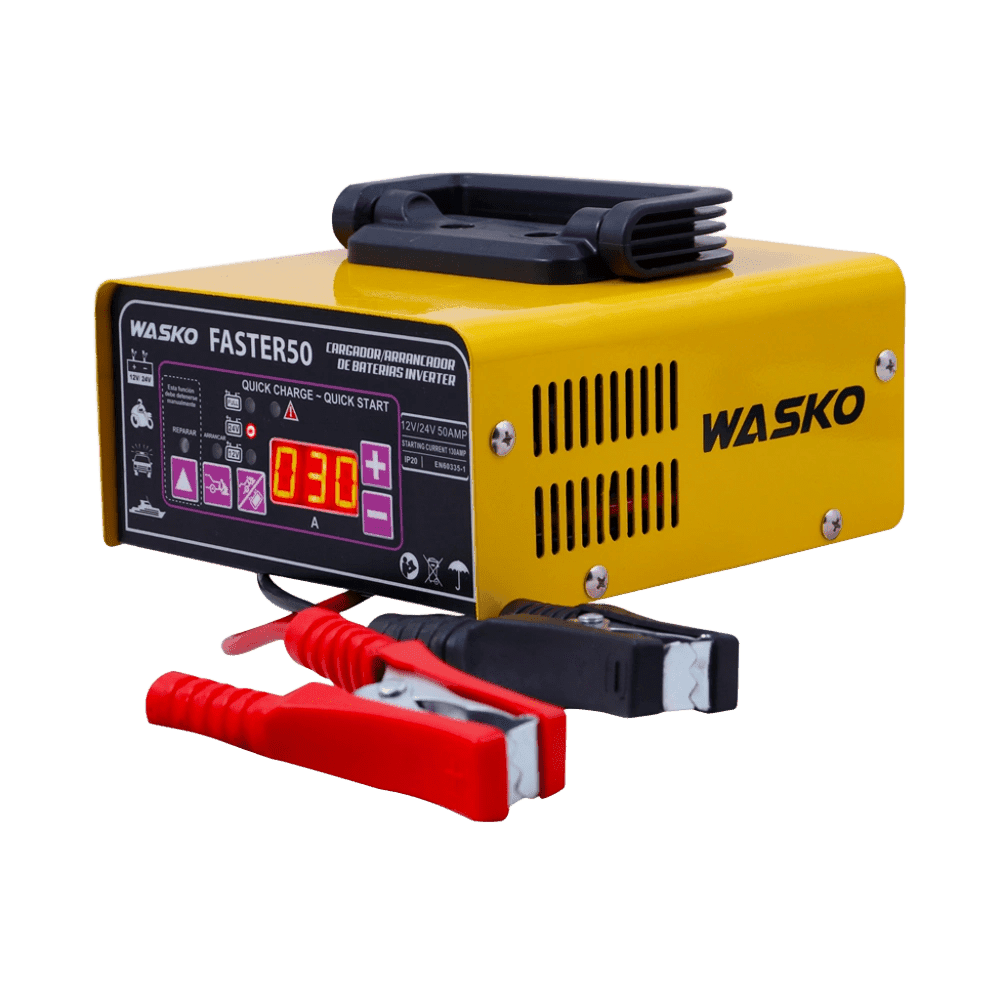 CARGADOR - ARRANCADOR DE BATERÍAS WASKO 50AMP 12V-24V 220V FASTER50 35336