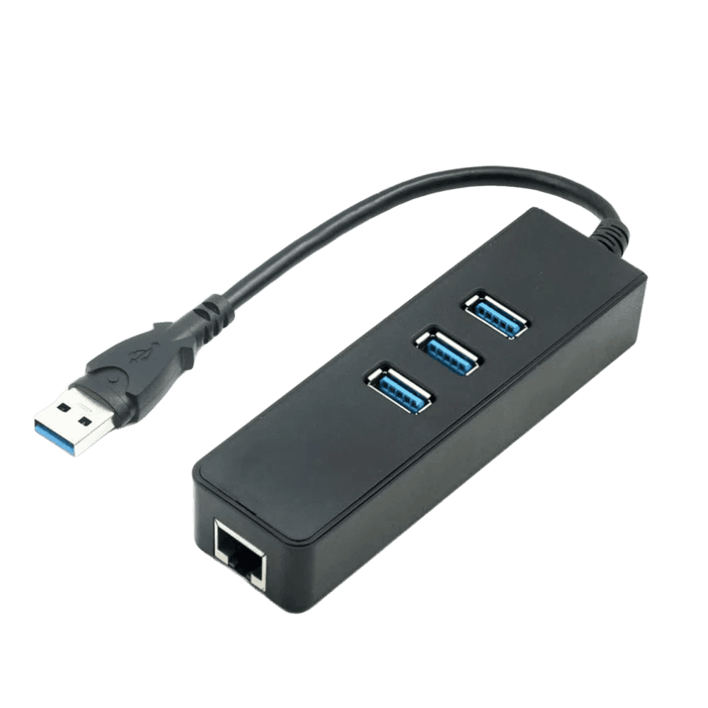 ADAPTADOR USB A RJ45 HUB USB 3 PUERTOS 3.0+ RJ45/1000 LAN GIGABIT 18CENTIMETRO KY-888 36762