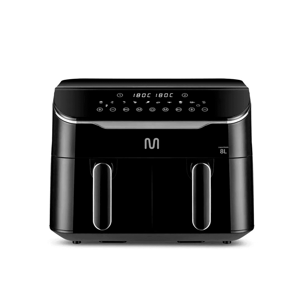 FREIDORA SIN ACEITE MULTILASER GO220EUR 8L 2500W 220V 2 GAVETAS NEGRO 37864