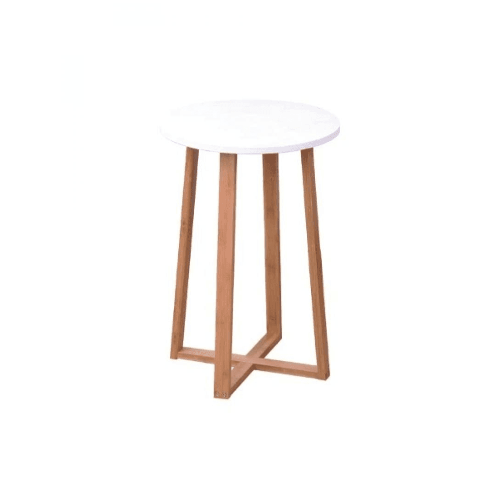 MESA REDONDA 40X40X60 CM BAMBOO CON BLANCO 389004